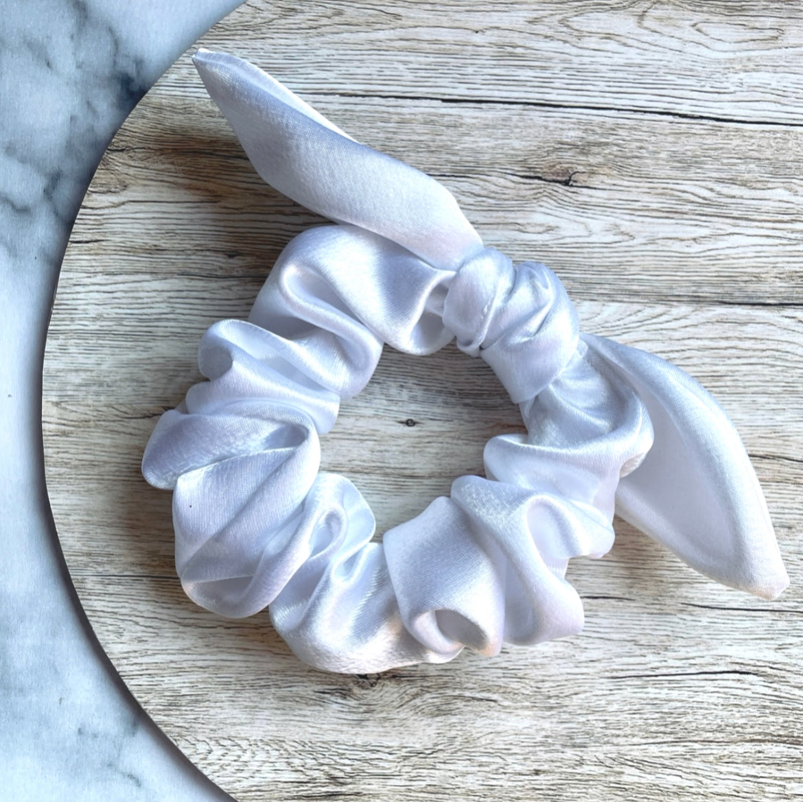 White satin scrunchie