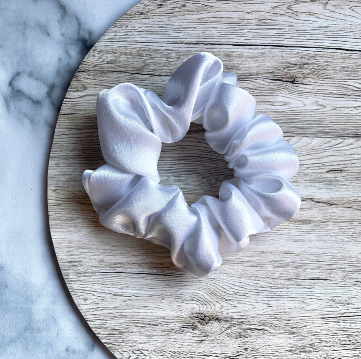 White satin scrunchie