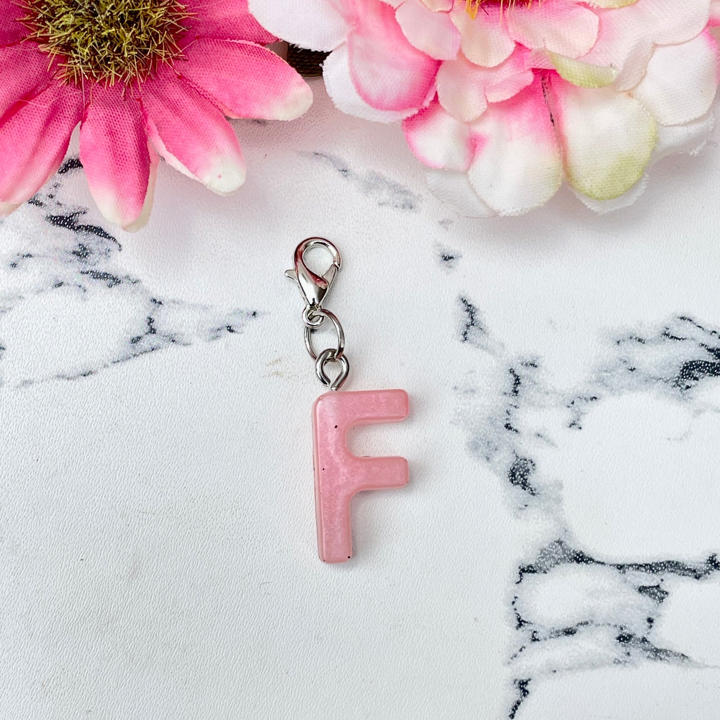 Pink Small Letter Keychain