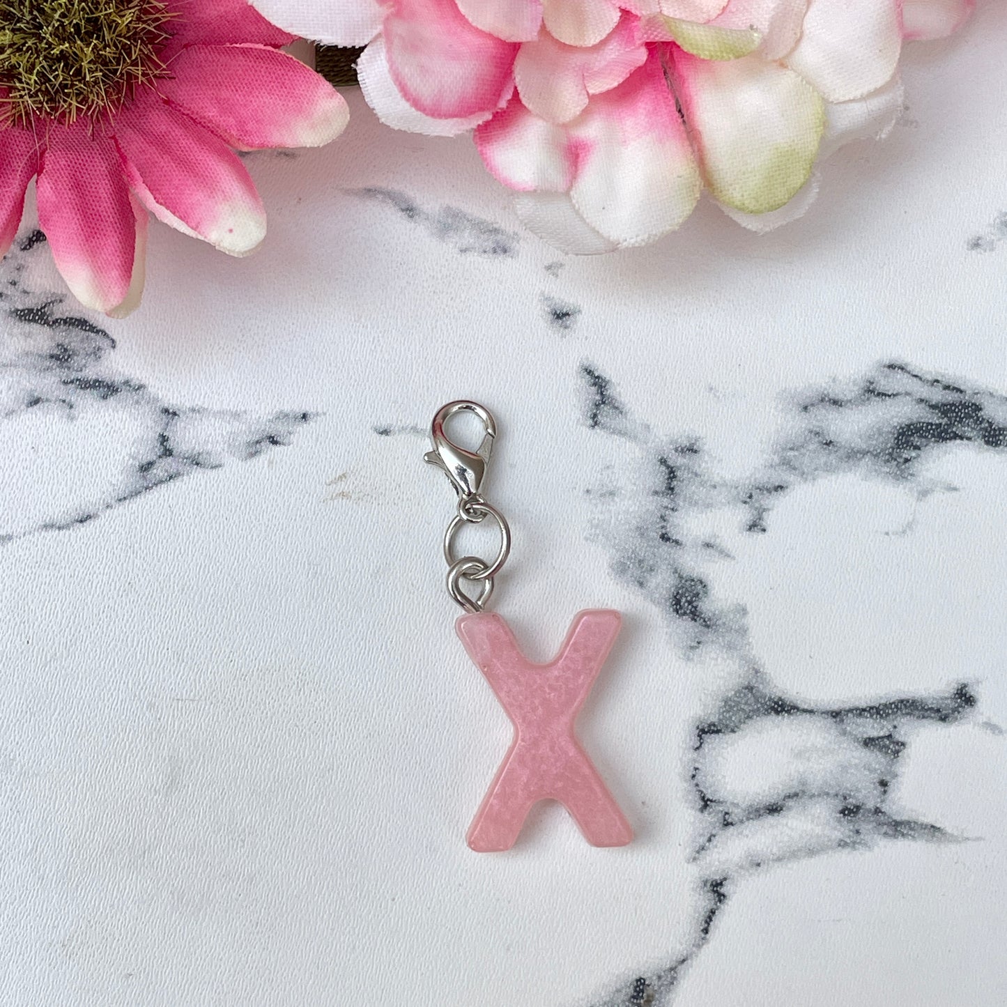 Pink Small Letter Keychain