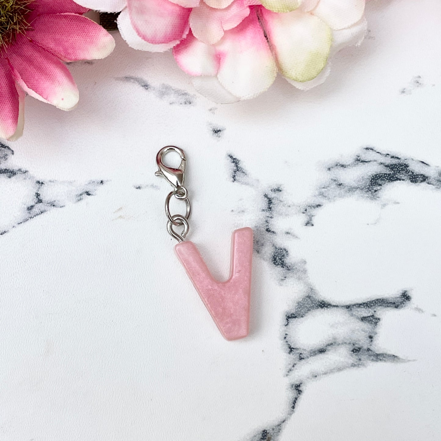 Pink Small Letter Keychain