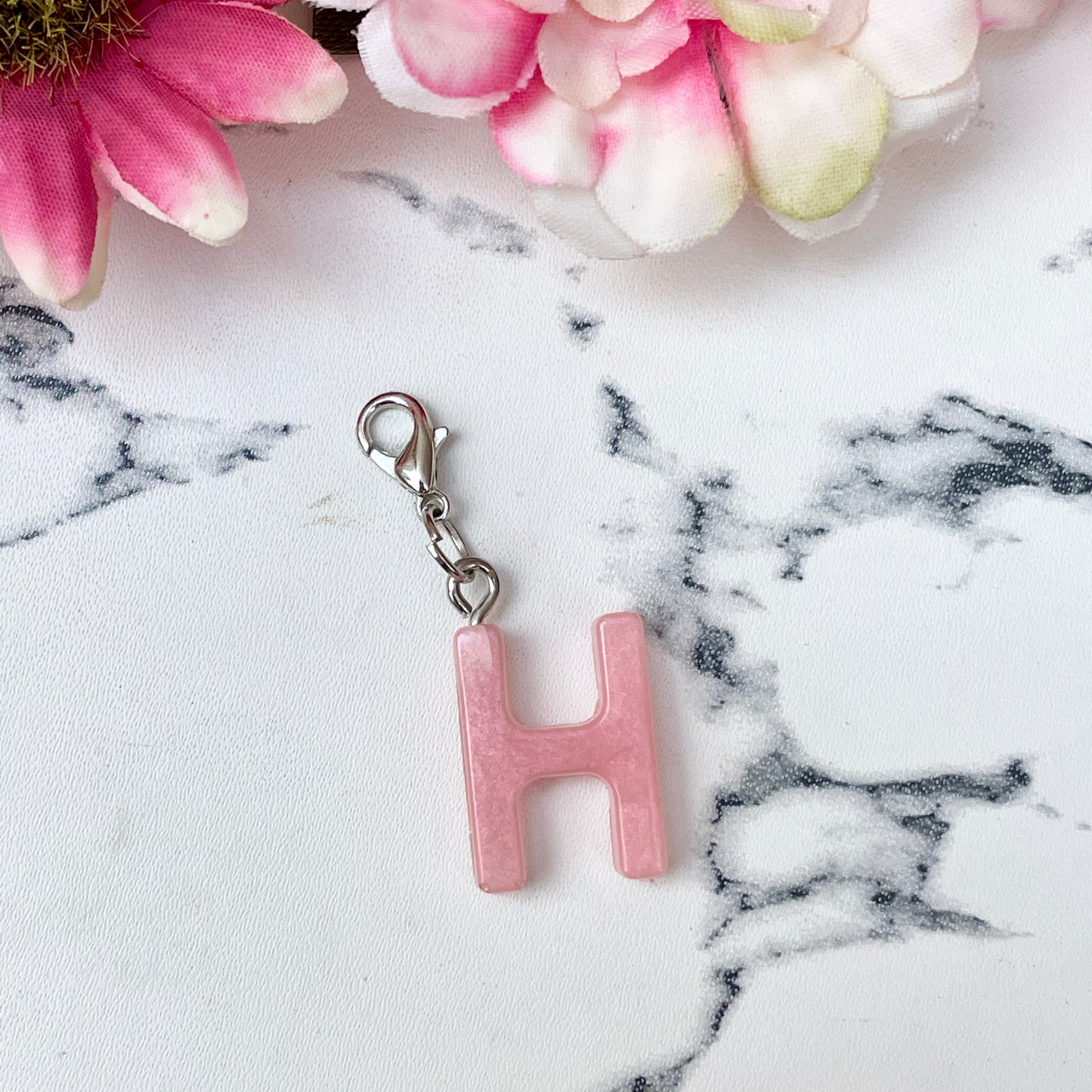 Pink Small Letter Keychain