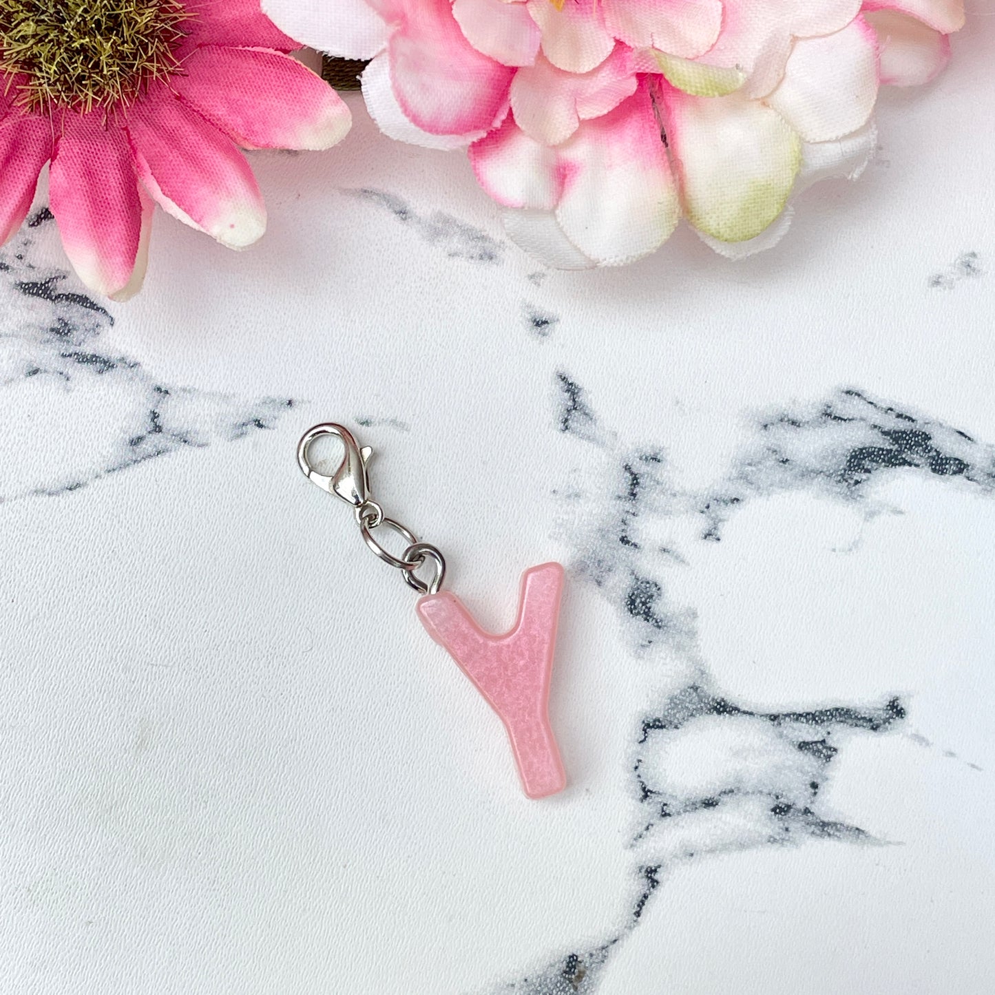 Pink Small Letter Keychain