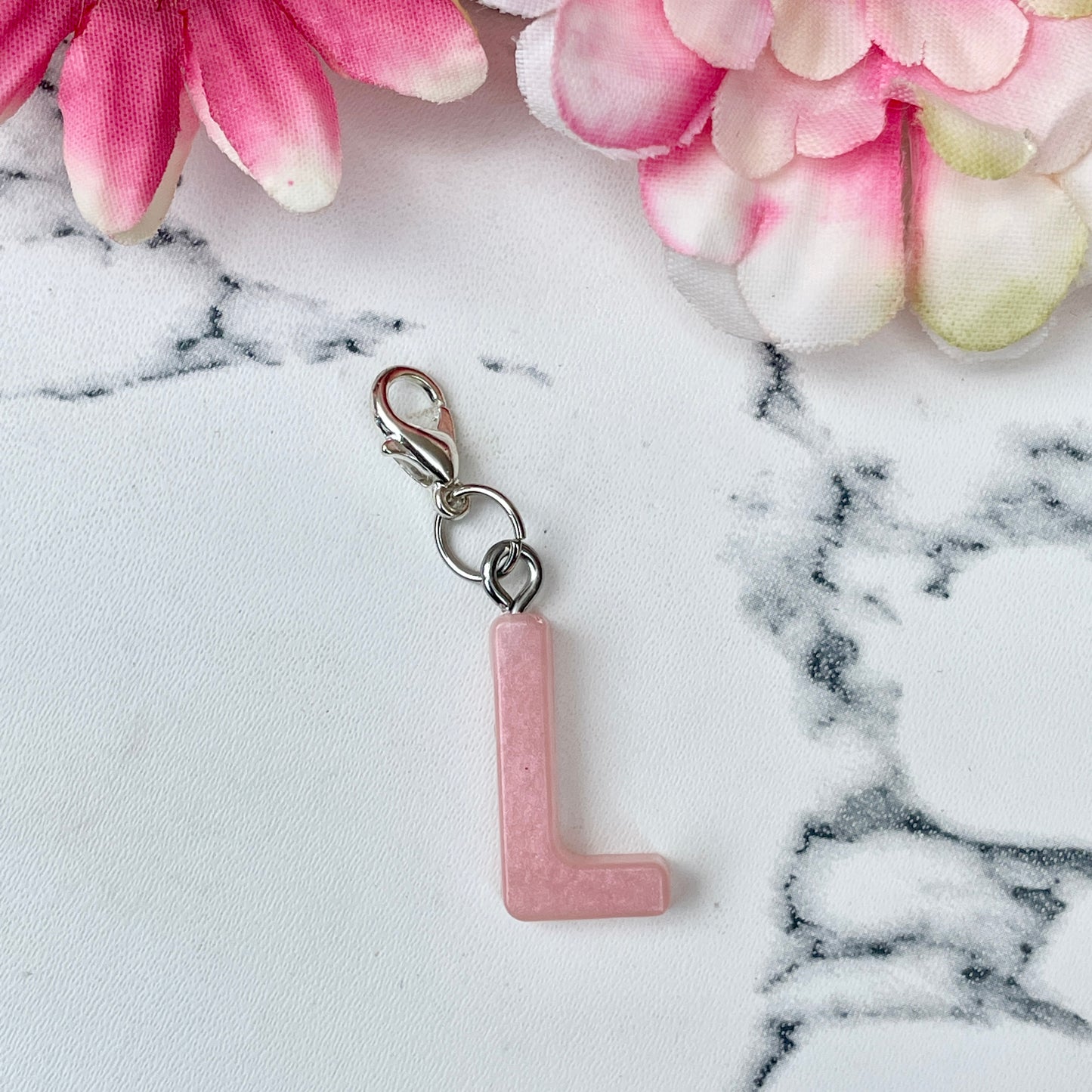 Pink Small Letter Keychain