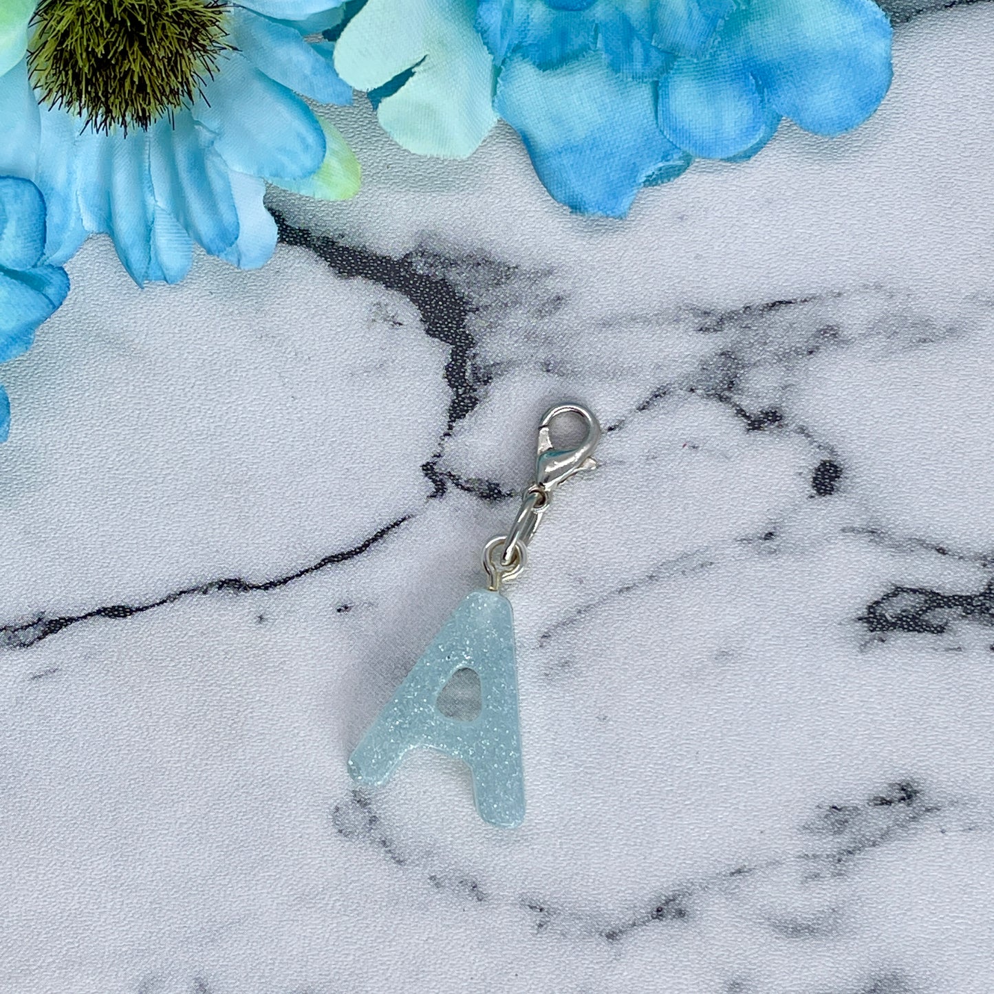 Light Blue Small Letter Keychain