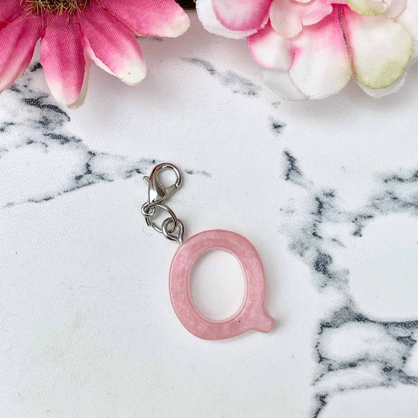 Pink Small Letter Keychain