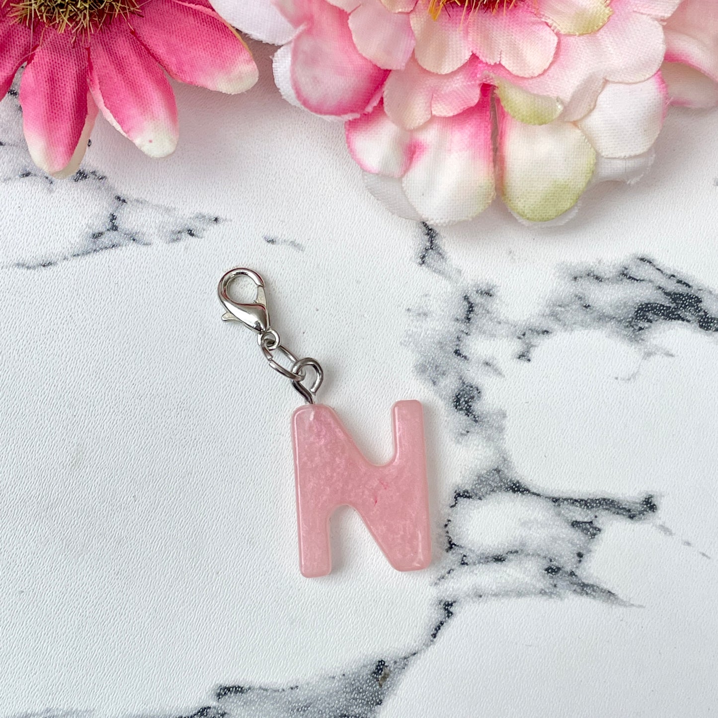 Pink Small Letter Keychain