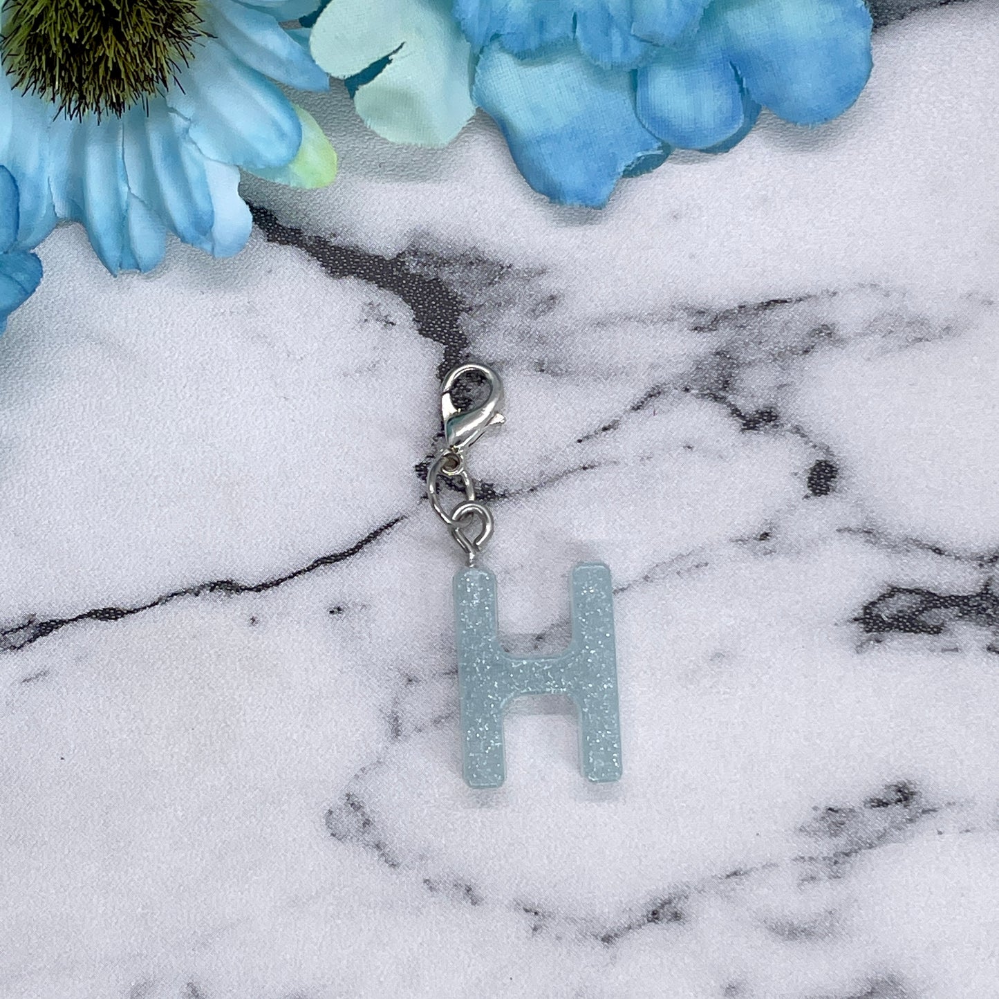 Light Blue Small Letter Keychain