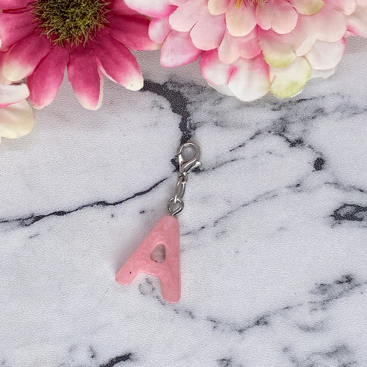 Pink Small Letter Keychain