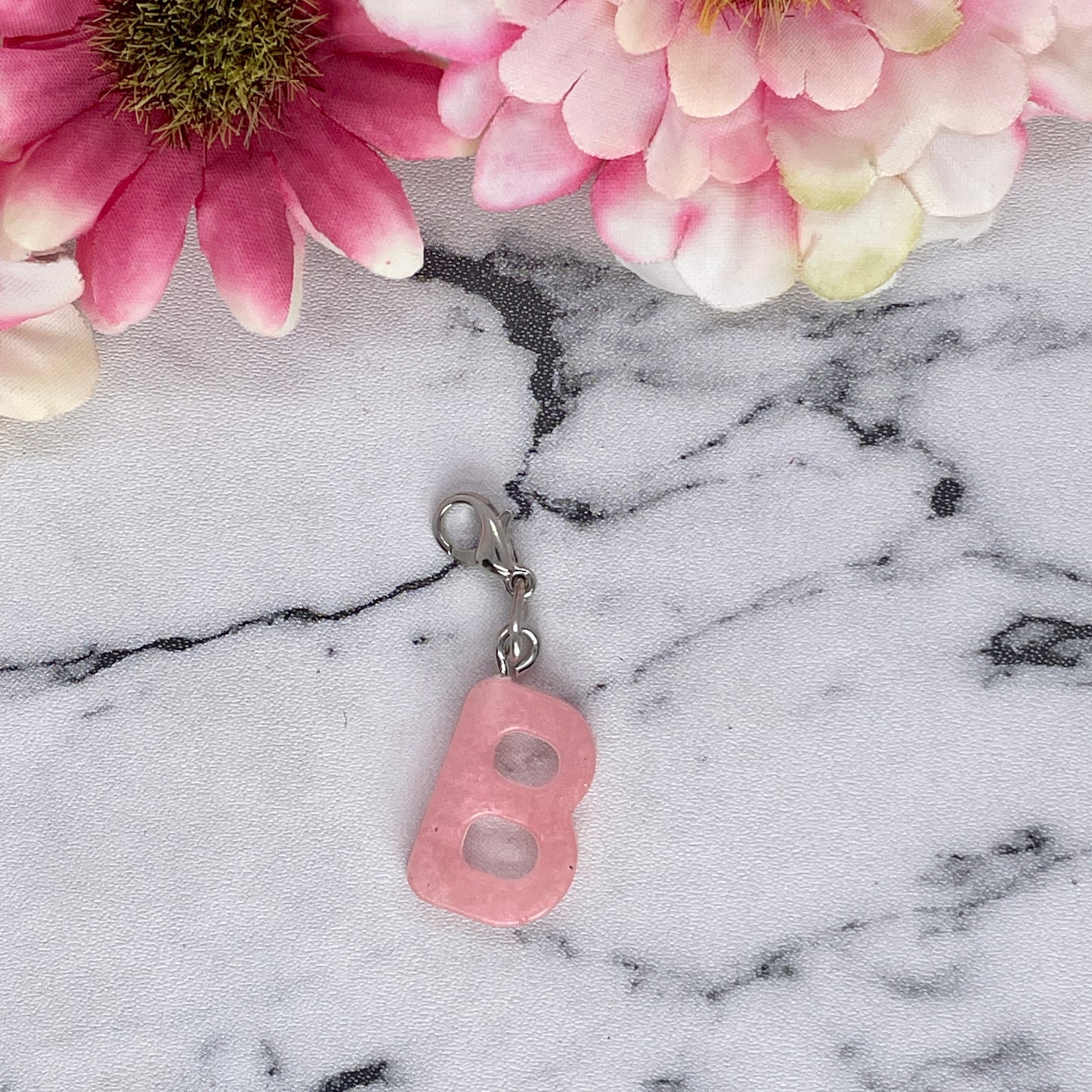 Pink Small Letter Keychain