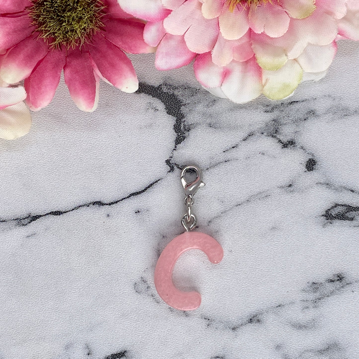 Pink Small Letter Keychain