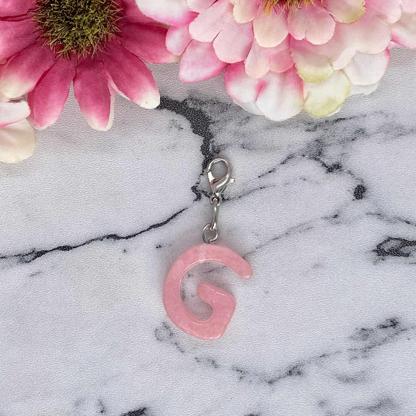 Pink Small Letter Keychain