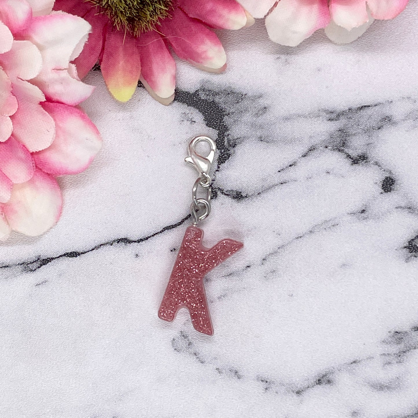 Rose Gold Small Letter Keychain