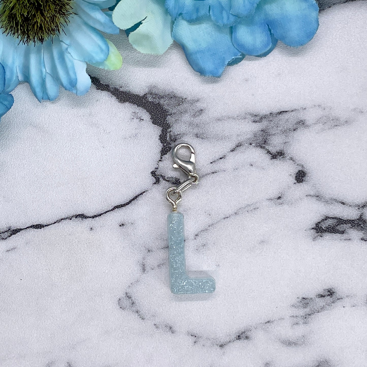 Light Blue Small Letter Keychain