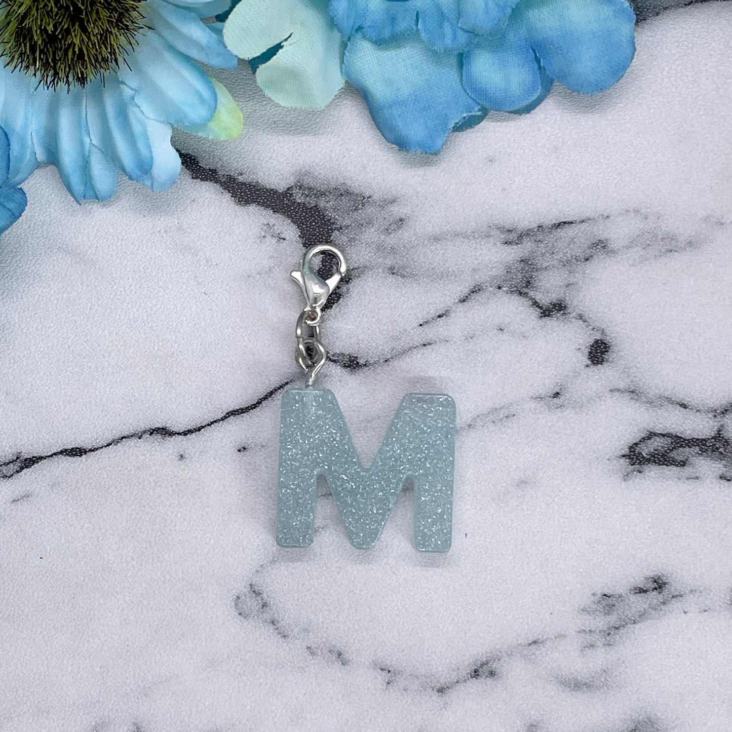 Light Blue Small Letter Keychain