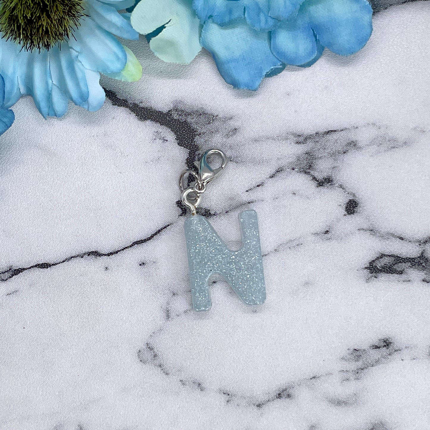 Light Blue Small Letter Keychain