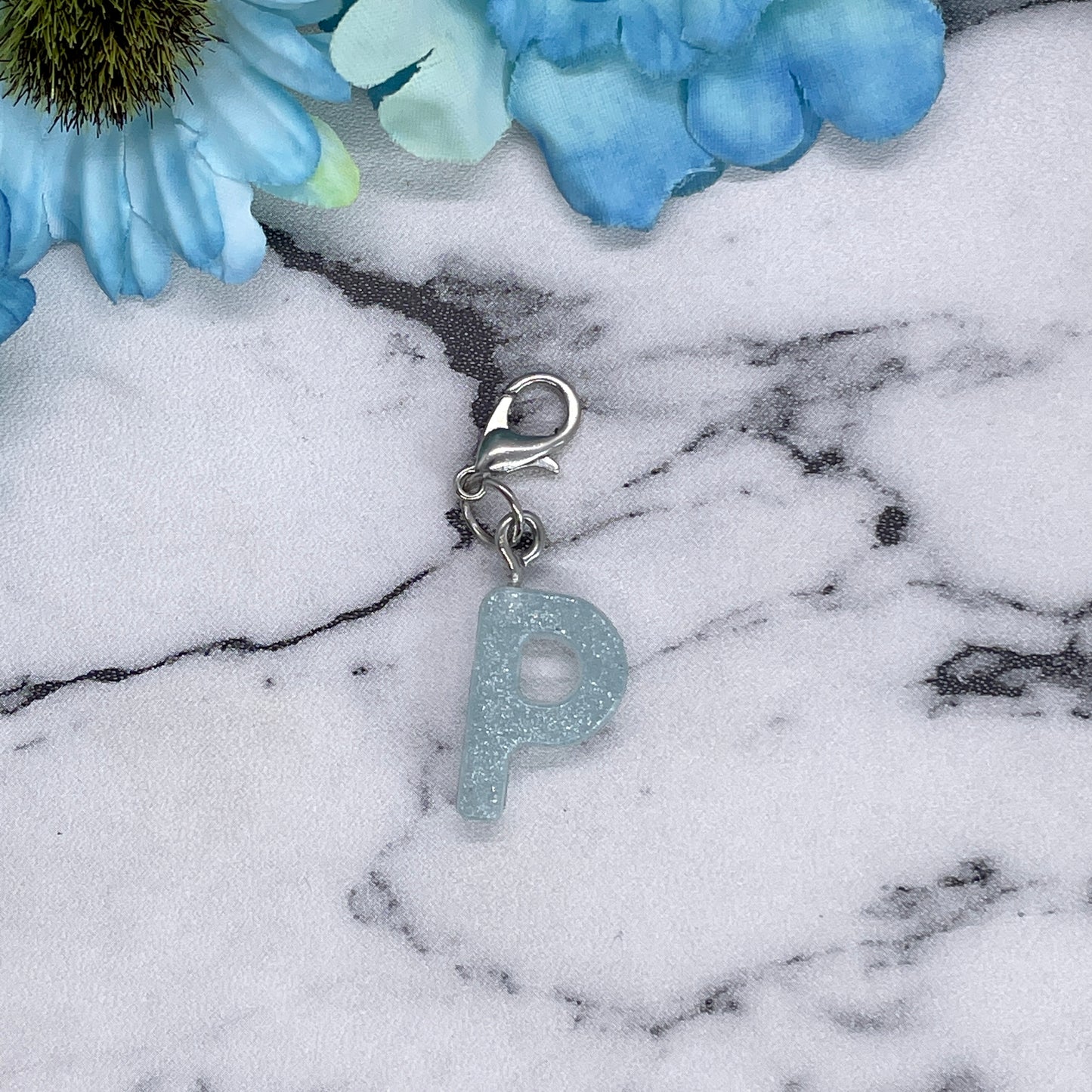 Light Blue Small Letter Keychain