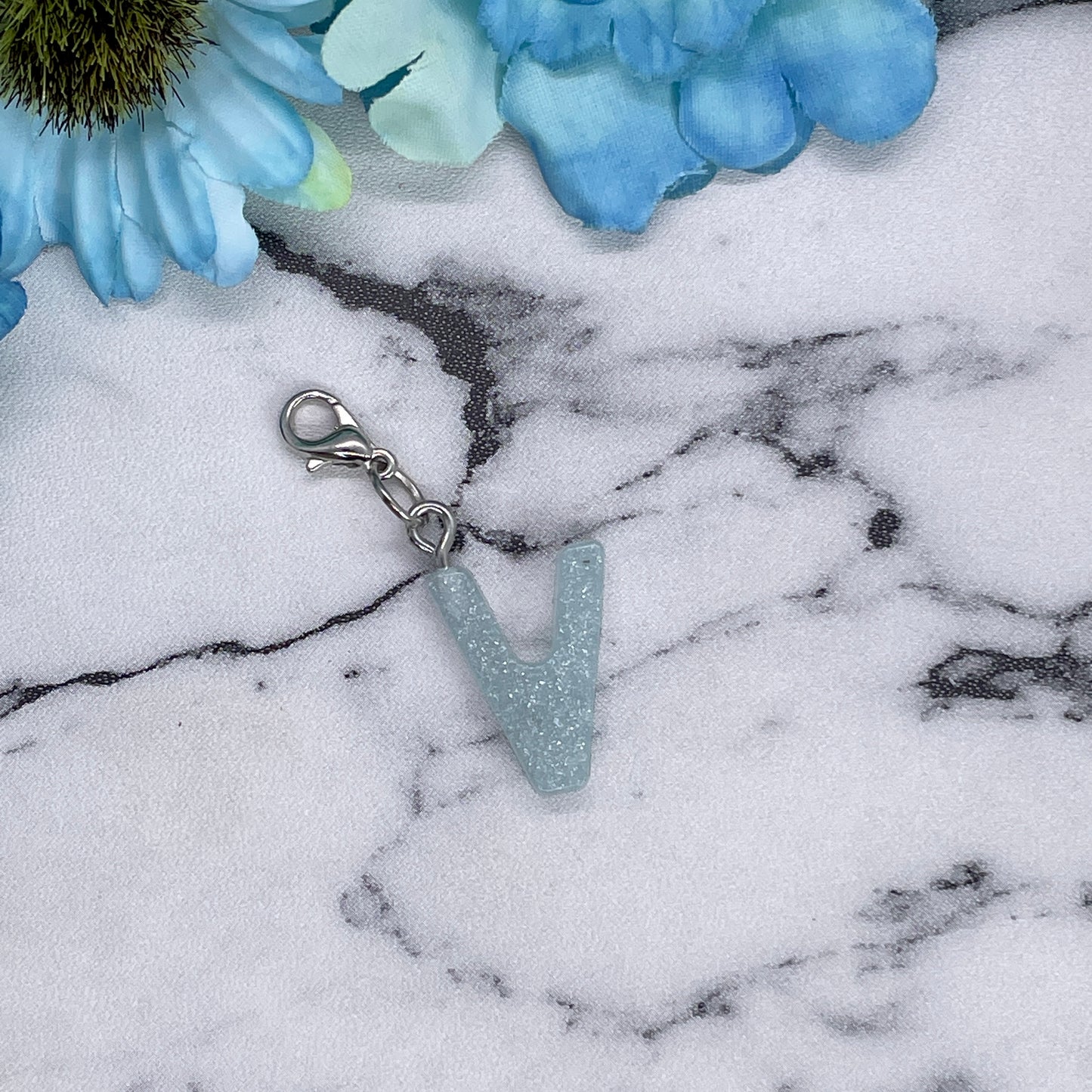 Light Blue Small Letter Keychain