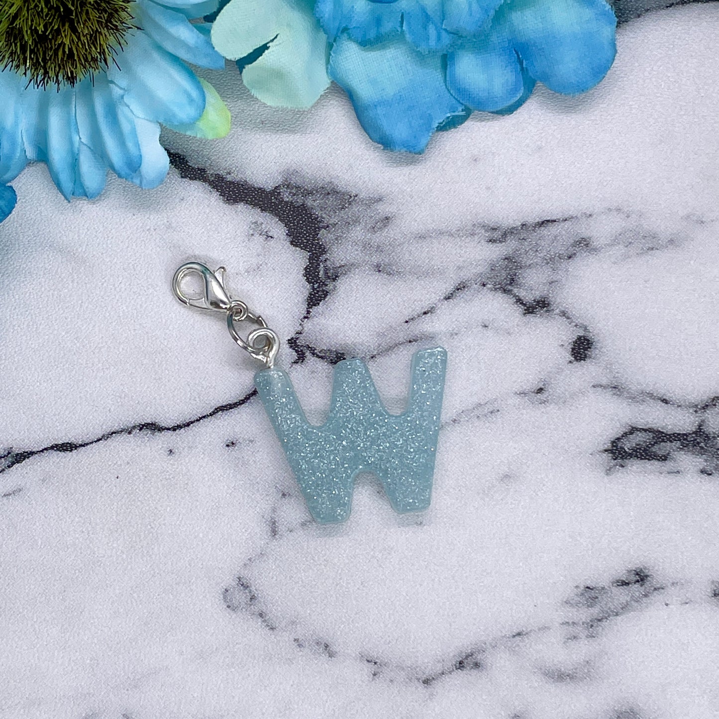 Light Blue Small Letter Keychain