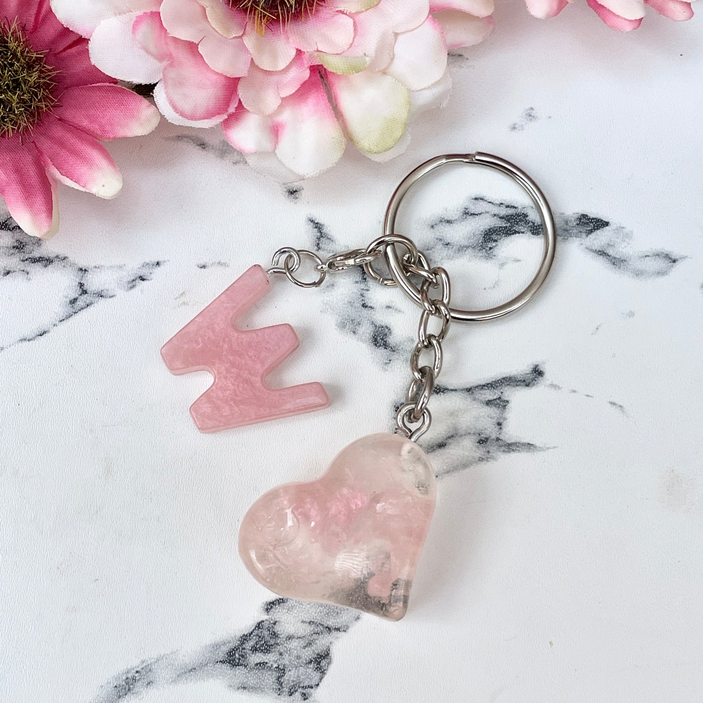 Pink Small Letter Keychain