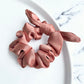 Peach satin scrunchie