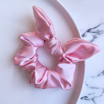 Baby pink satin scrunchie