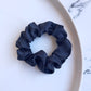 Navy jacquard scrunchie