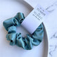 Pacific green satin scrunchie