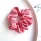 Pink coral satin scrunchie