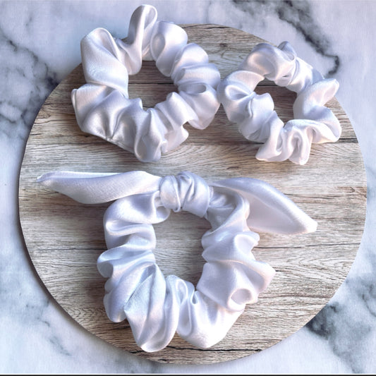 White satin scrunchie