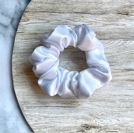 White satin scrunchie