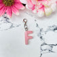 Pink Small Letter Keychain