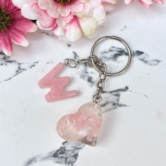 Pink Small Letter Keychain