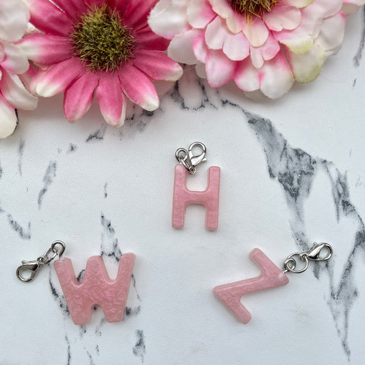 Pink Small Letter Keychain