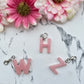 Pink Small Letter Keychain